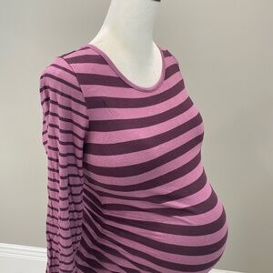 Jessica Simpson Pink and Purple Striped Maternity Top